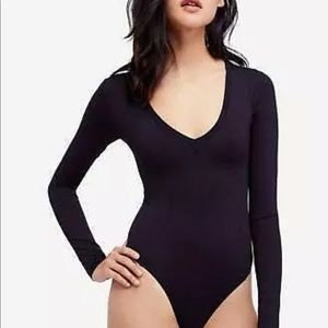 Free people black bodysuit (never worn)